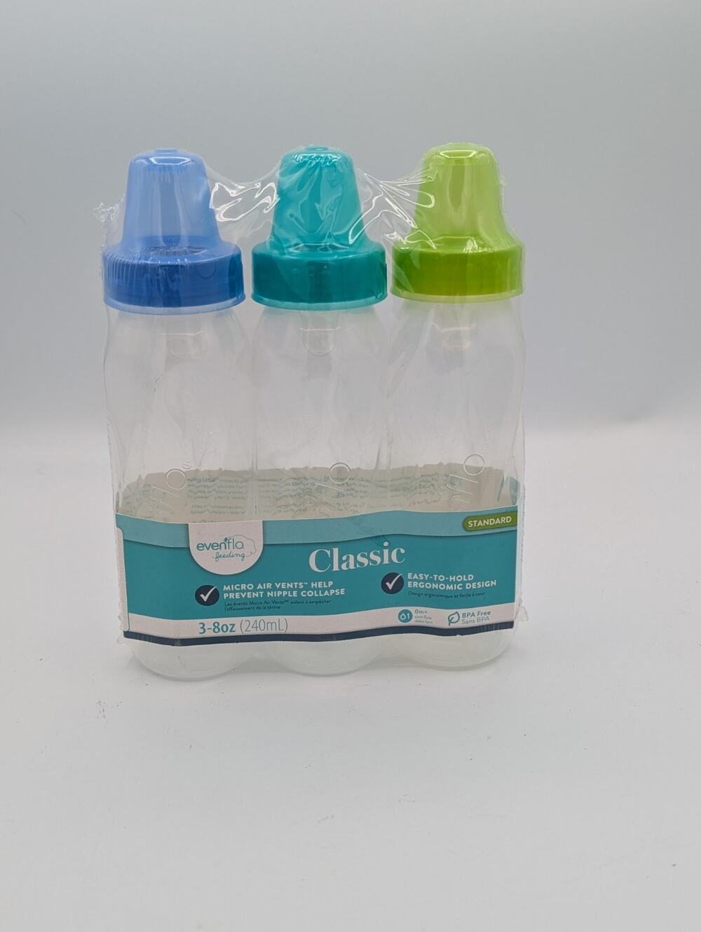 EVENFLO 3Pk Classic Baby Bottles 8oz NEW!
